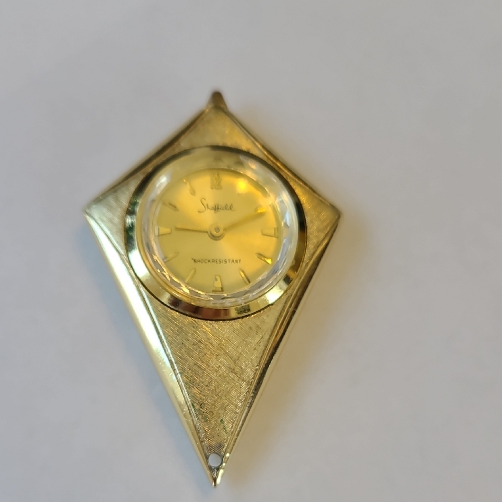 Gold Tone Pendant Watch - Yellow Dial
